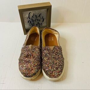 Toms Kids Girls Alpargata Sequin Slip on Sz: 3Y